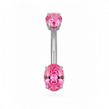 Piercing ombelico Mini Bling Navel in titanio, con punto luce brillante e design minimalista.