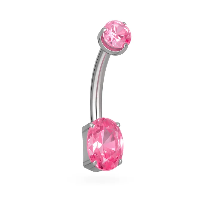 Piercing ombelico Mini Bling Navel in titanio, con punto luce brillante e design minimalista.