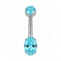 Piercing ombelico Mini Bling Navel in titanio, con punto luce brillante e design minimalista.