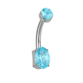 Piercing ombelico Mini Bling Navel in titanio, con punto luce brillante e design minimalista.