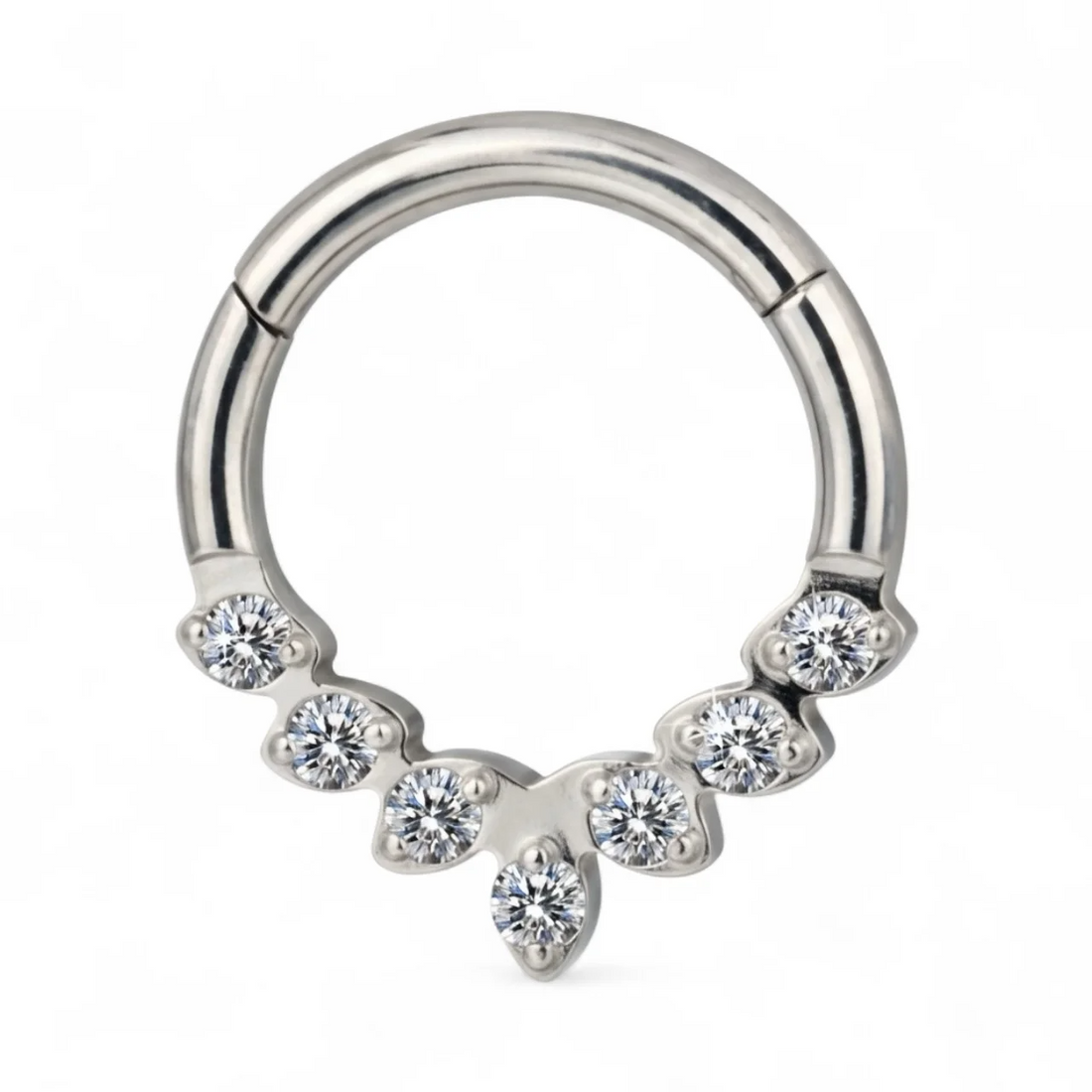 Piercing Mini Bright Ring in titanio – piccolo anello luminoso, ipoallergenico e resistente, perfetto per uno stile elegante e minimalista.