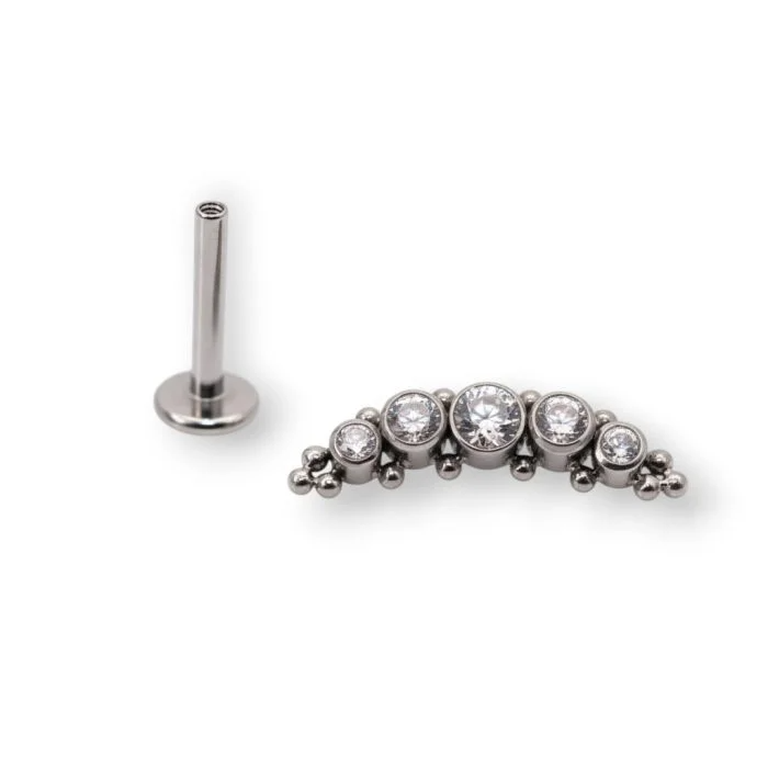 piercing in titanio, Mini Mega Cluster, piercing con cristalli, piercing anallergico, gioiello per orecchio, piercing cluster