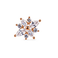 Piercing pink star in oro 14carati , design delicato e brillante per orecchio