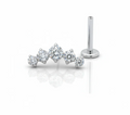 Piercing in titanio Power Cluster Threadless con gruppo di gemme luminose
