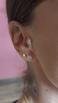 Piercing pink star in oro 14 carati  con stella, design delicato e brillante per orecchio