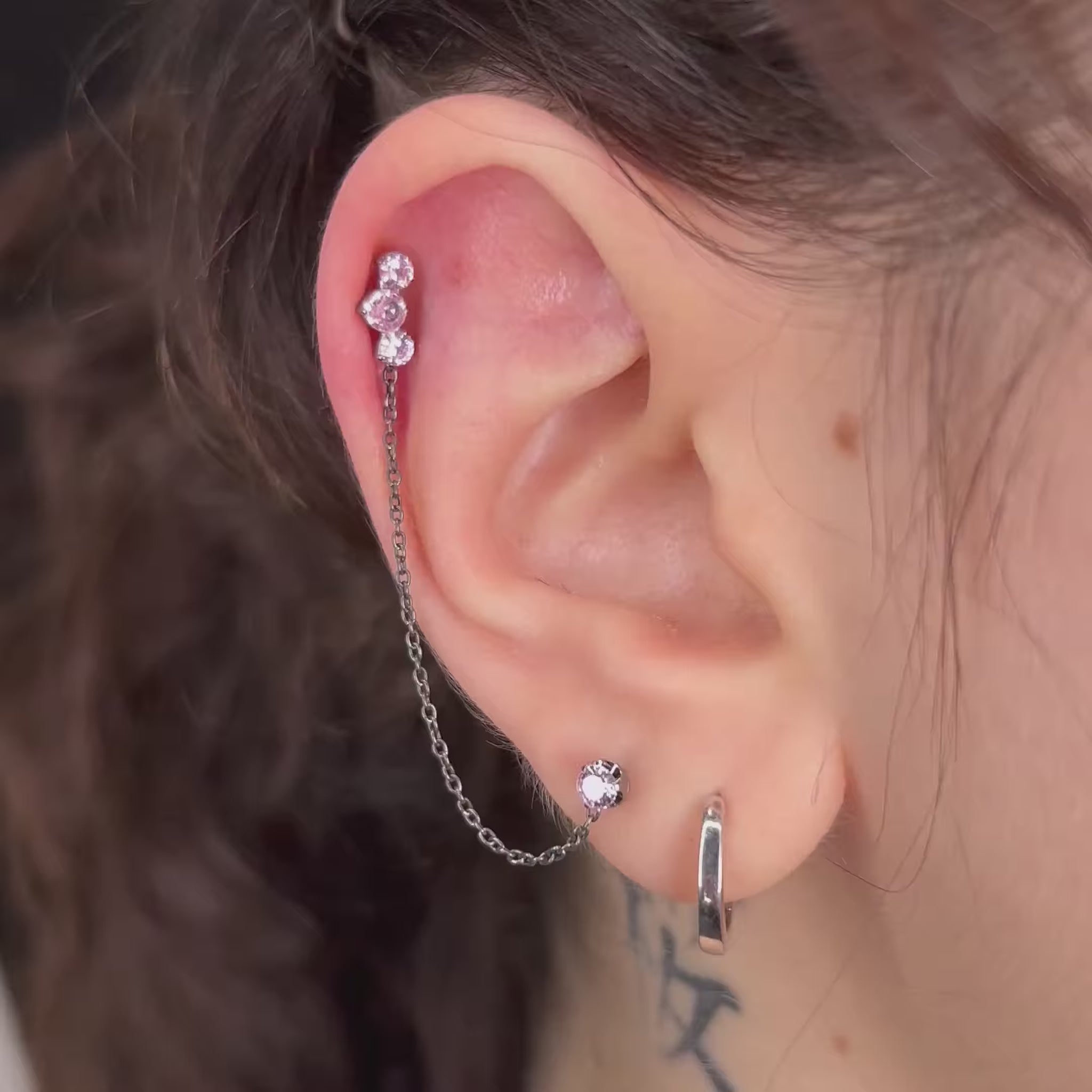 Piercing in titanio Colorful Mini Power Cluster con cristalli multicolore luminosi