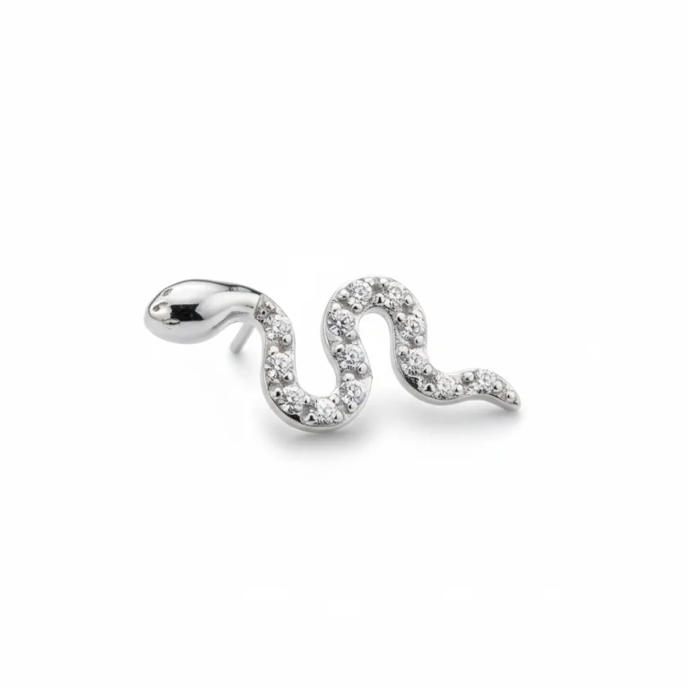 Piercing in titanio Snake Bling con dettaglio snake scintillante, perfetto per uso quotidiano