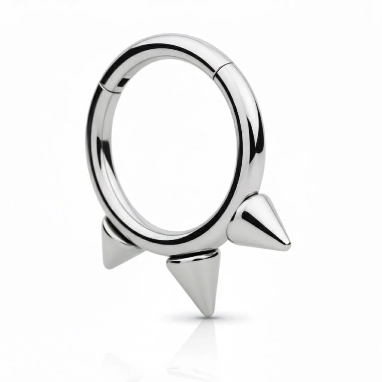 Piercing Spike Ring in titanio – anello con punte, ipoallergenico e resistente, perfetto per uno stile rock e deciso.