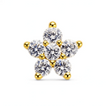 Star Gold piercing in oro, gioiello elegante a forma di stella per orecchio