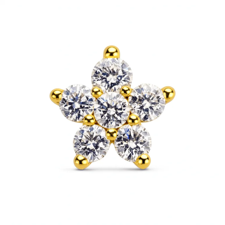 Star Gold piercing in oro, gioiello elegante a forma di stella per orecchio