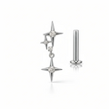 Piercing in titanio Star Pendant con ciondolo a stella pendente, leggero, ipoallergenico e ideale per lobo, helix e cartilagine.