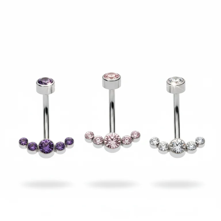 Piercing Still Navel in titanio – barra curva per ombelico con design minimalista e finitura lucida, ipoallergenico e resistente.