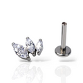 Piercing leggero in titanio con pietra taglio marquise Sunrise, ipoallergenico