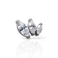 Piercing leggero in titanio con pietra taglio marquise Sunrise, ipoallergenico