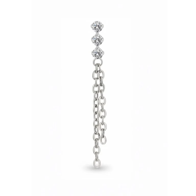 Waterfall Chain: piercing in titanio con doppia catenina effetto cascata, elegante e sicuro per pelli sensibili.
